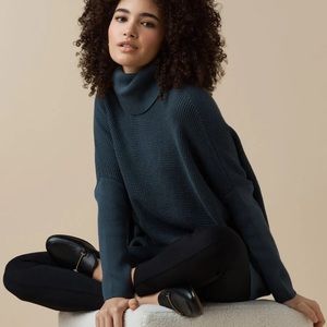 VETTA convertible oversized waffle sweater